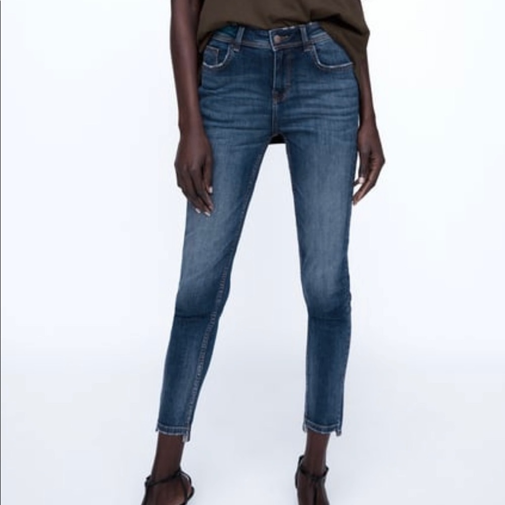 Zara Mid-Rise Skinny jeans, dark blue